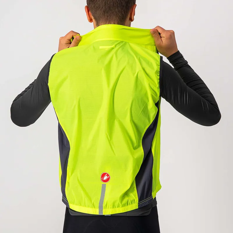 Castelli Squadra Stretch Vest in Yellow Fluo and Dark Gray-3