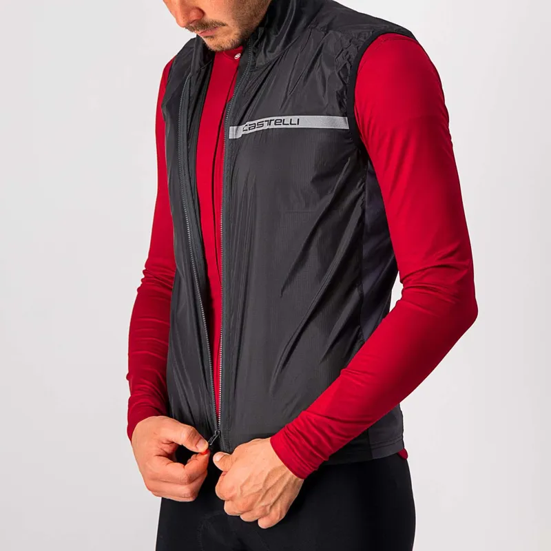 Castelli Squadra Stretch Vest in Light Black and Dark Gray-3