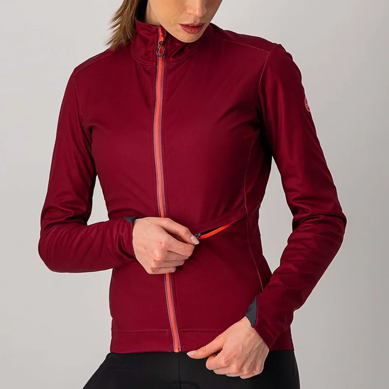 Castelli Go Women's Jacket in Bordeaux and Brilliant Pink-3