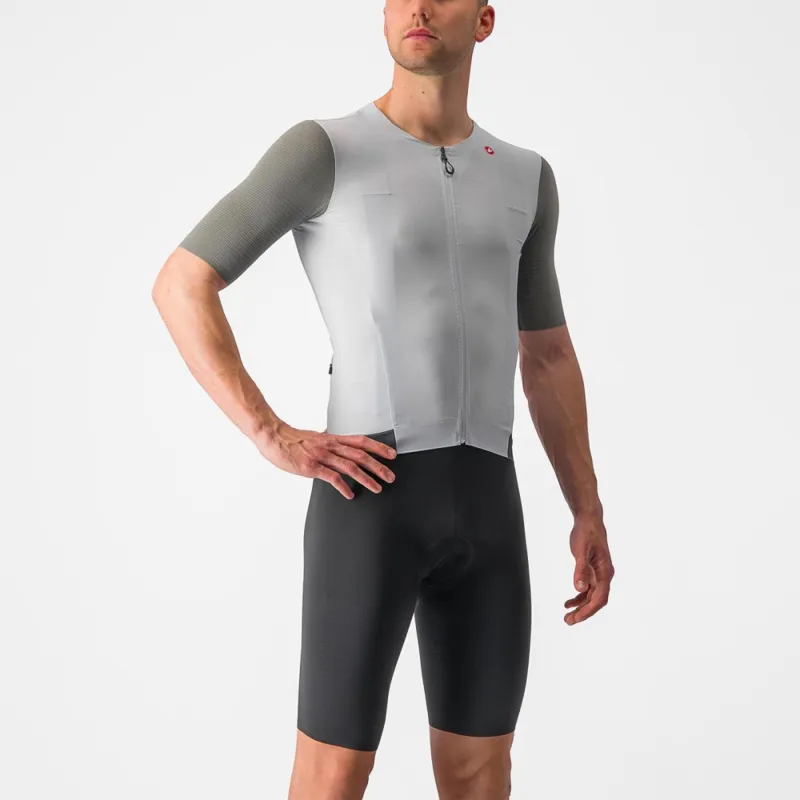 Castelli Premio Black Short Sleeve Jersey in Silver Grey/Sedona Sage-2