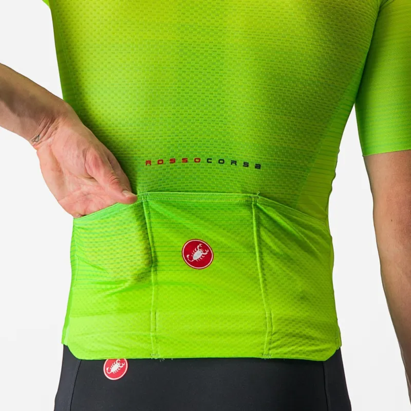 Castelli Aero Race 6.0 Short Sleeve Jersey in Electric Lime-2