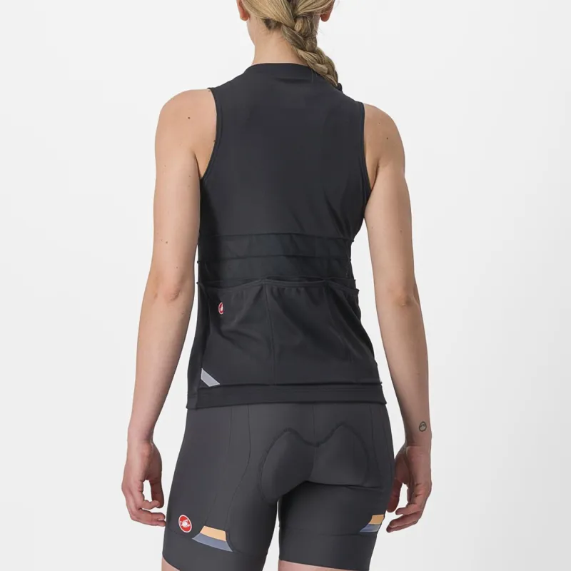 Castelli Anima 4 Women's Sleeveless Jersey in Black/Ivory-2