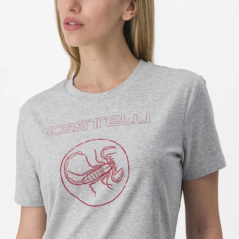 Castelli Pedalare Women's T-Shirt in Travertine Grey/Heather-1