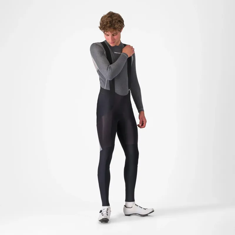 Castelli Sorpasso RoS Bib Tights in Black/Silver Reflex-3