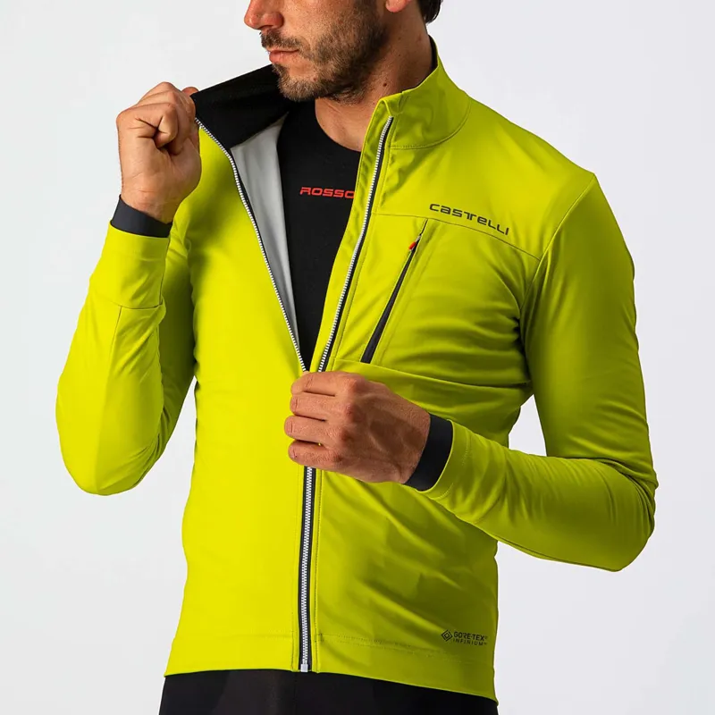 Castelli Go Jacket in Chartreuse/Grey-3
