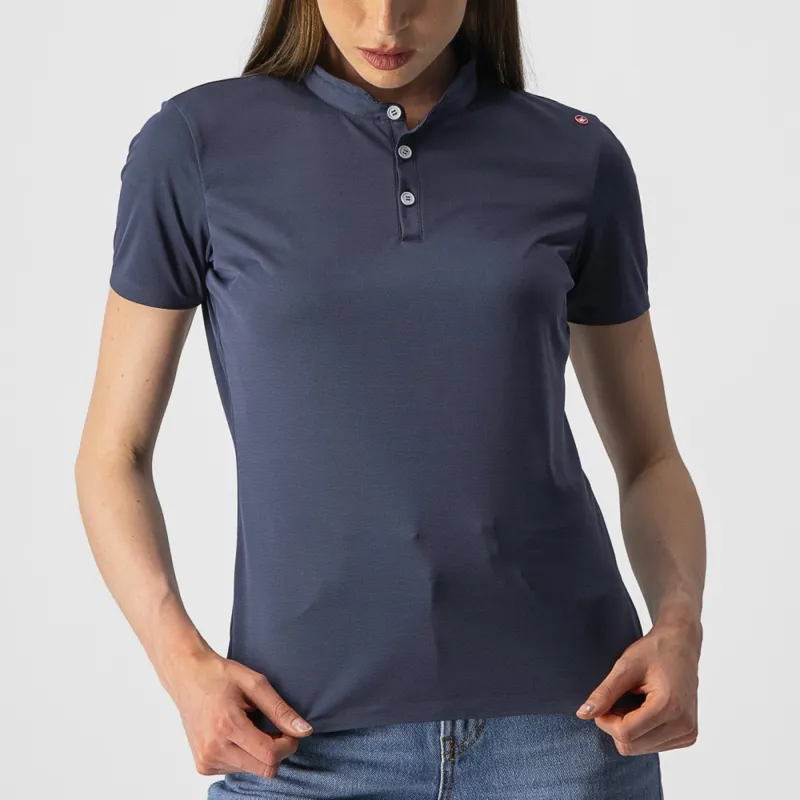 Castelli Tech 2 Women's Polo Shirt in Savile Blue-3