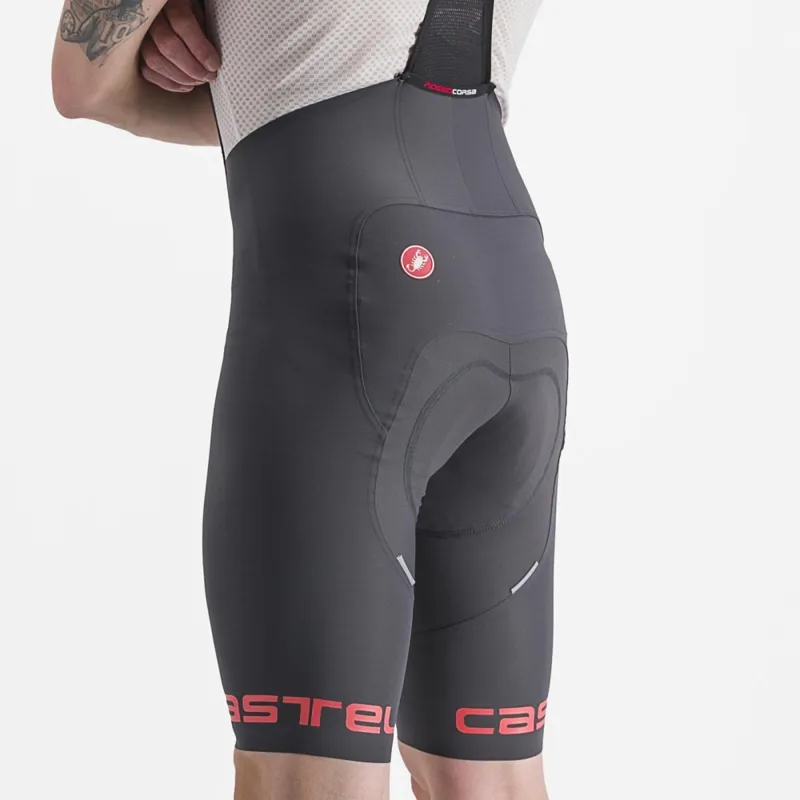Castelli Free Aero RC Classic Bib Shorts in Grey/Hibiscus-3