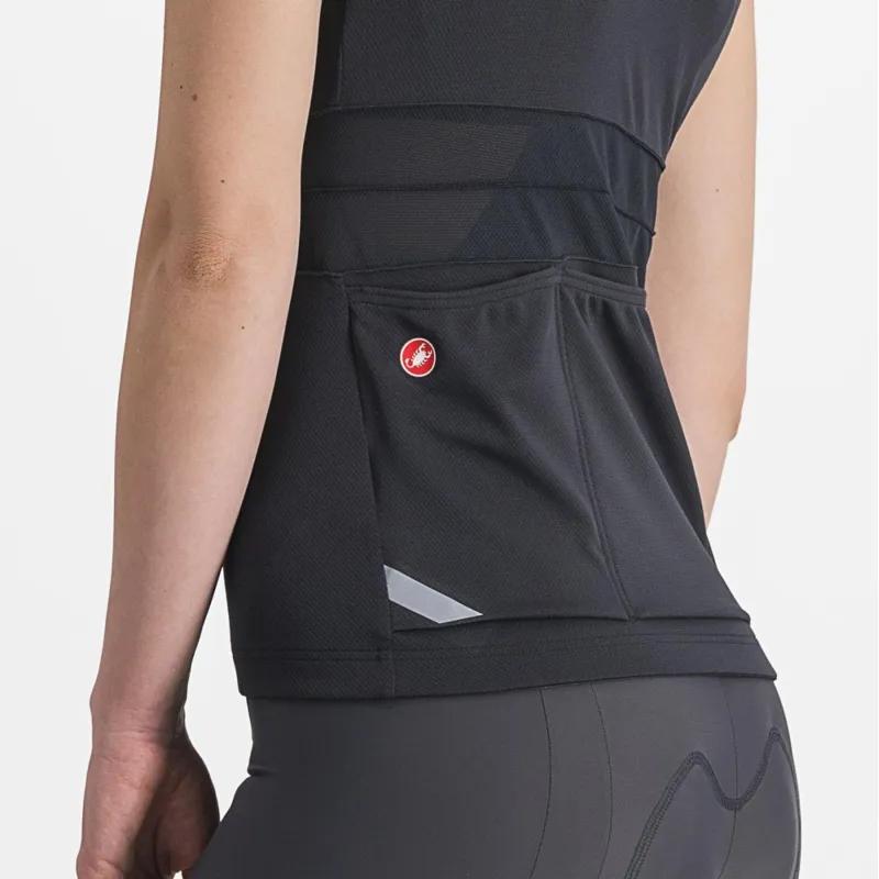 Castelli Anima 4 Women's Sleeveless Jersey in Black/Ivory-3