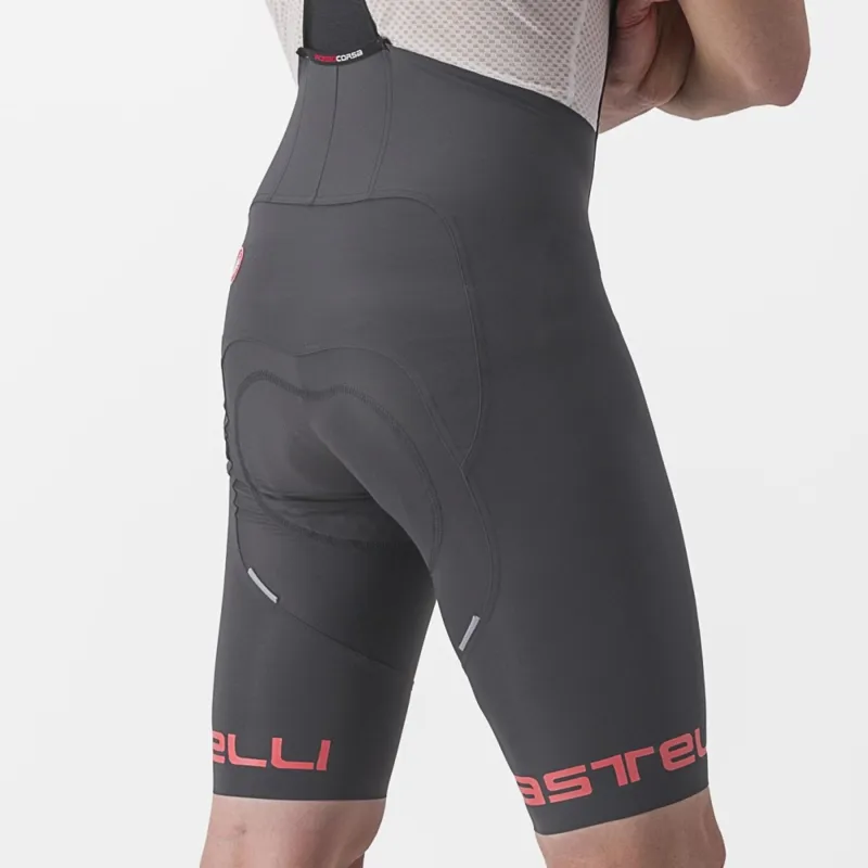 Castelli Free Aero RC Classic Bib Shorts in Grey/Hibiscus-4