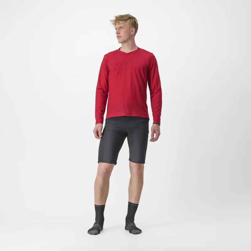 Castelli Trail Tech 2 Long Sleeve T-Shirt in Red-4