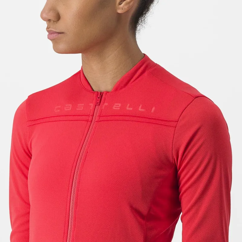Castelli Anima 4 Long Sleeve Women's Jersey in Hibiscus-4