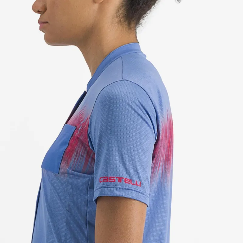 Castelli Unlimited Sentiero 2 Women's Short Sleeve Jersey in Mediterranean Blue-4