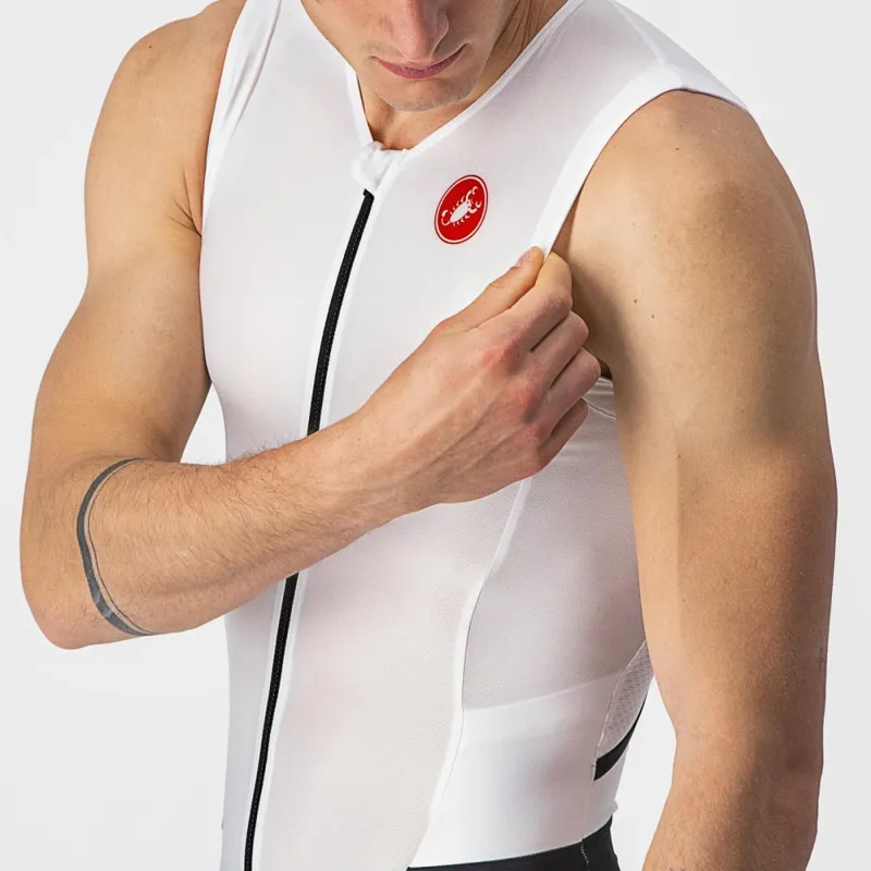 Castelli Free Sanremo 2 Sleeveless Suit in White/Black-3