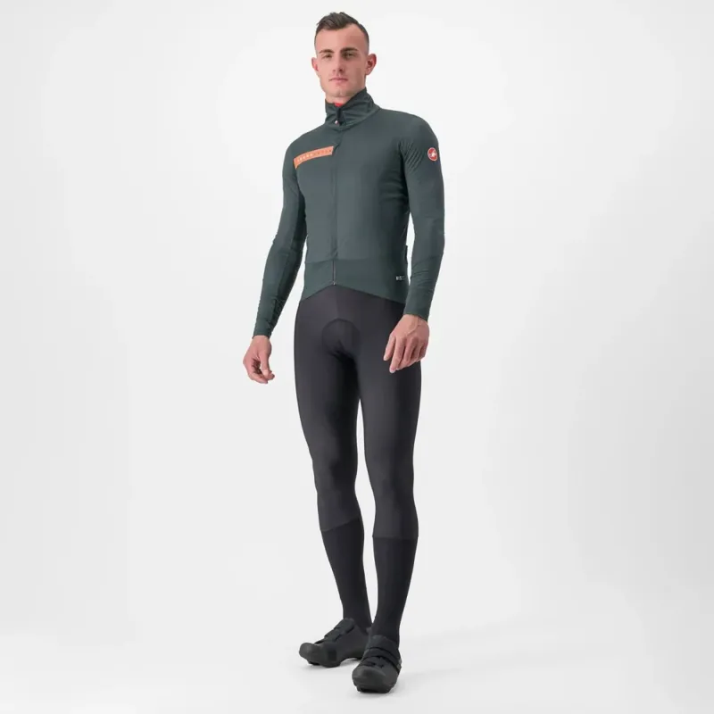 Castelli Beta RoS Jacket in Rover Green/Red Orange-5