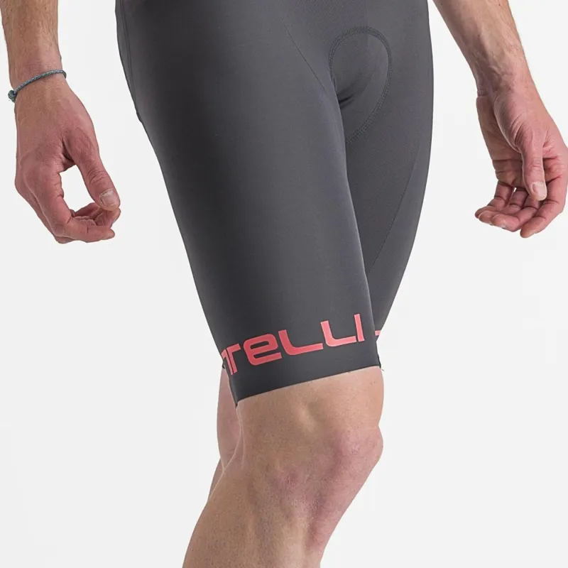 Castelli Free Aero RC Classic Bib Shorts in Grey/Hibiscus-5