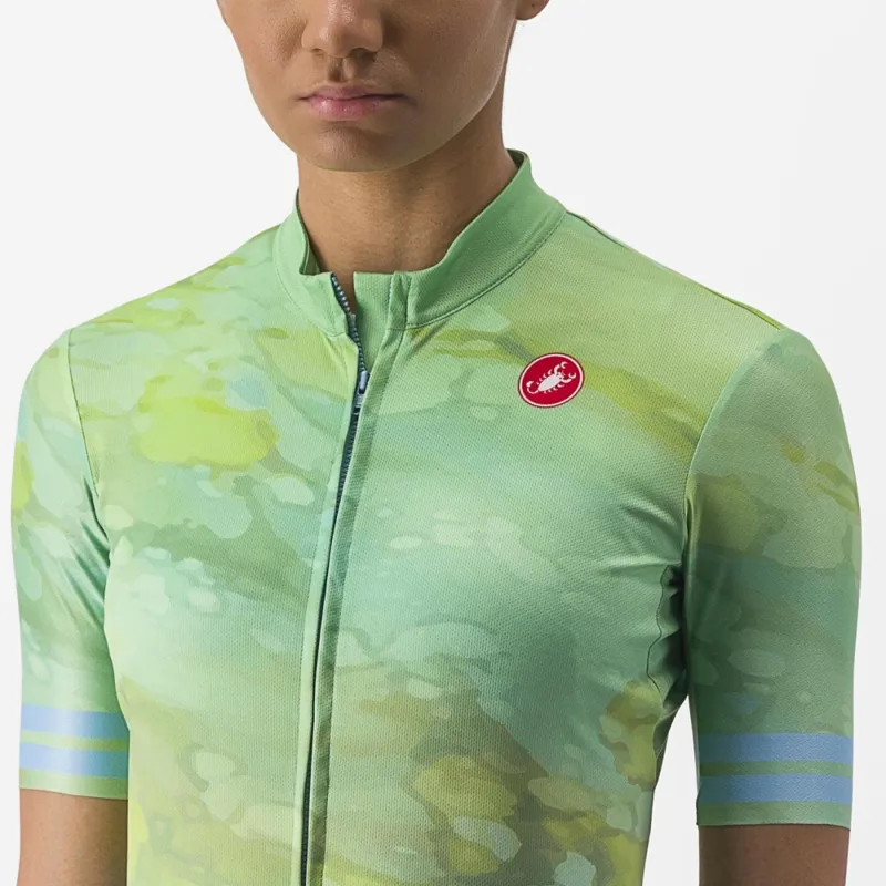 Castelli Marmo Women's Short Sleeve Jersey in Multicolour/Baby Blue-4