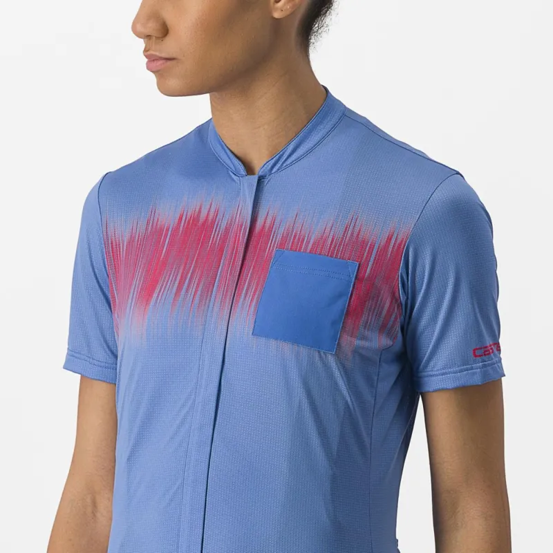 Castelli Unlimited Sentiero 2 Women's Short Sleeve Jersey in Mediterranean Blue-5