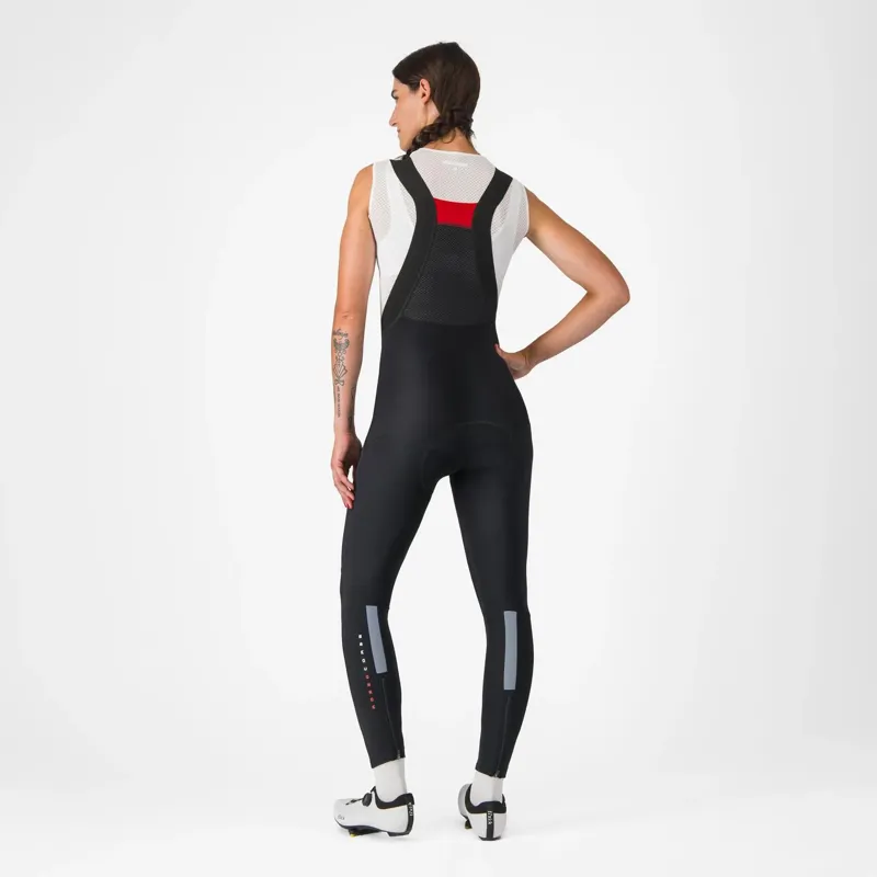 Castelli Sorpasso RoS Women's Bib Tights in Black/Silver Reflex-6