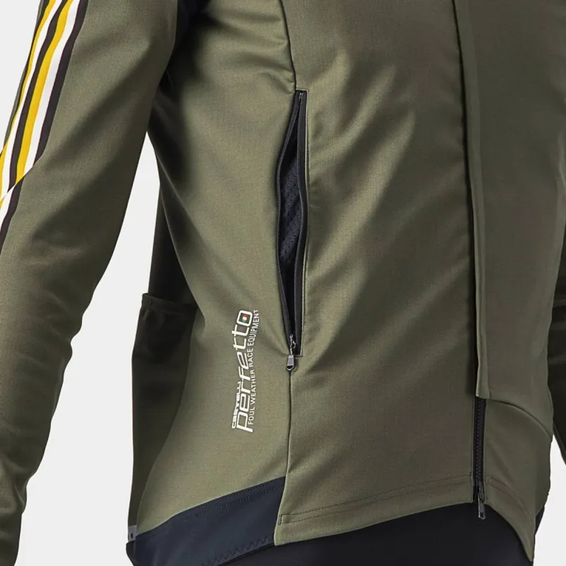 Castelli Unlimited Perfetto RoS 2 Jacket in Military Green/Goldenrod-5