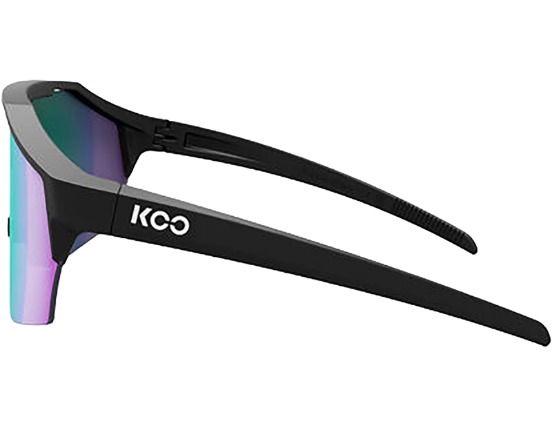 Koo Alibi Sunglasses in Black Matt/Photochromic Green Mirror-2