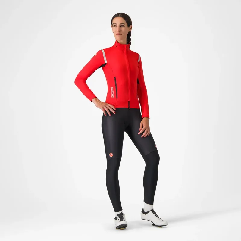 Castelli Sorpasso RoS Women's Bib Tights in Black/Silver Reflex-7