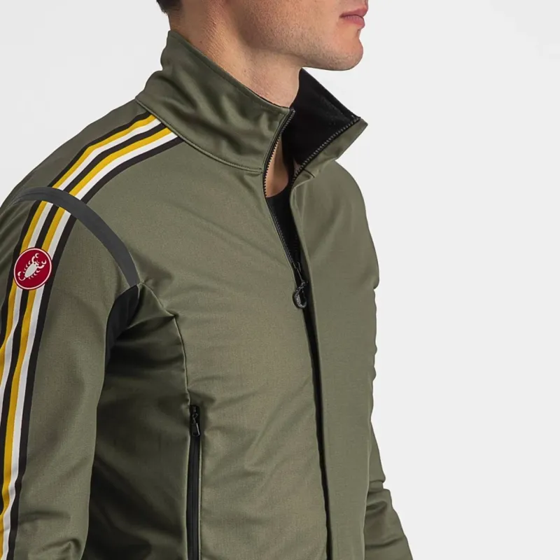 Castelli Unlimited Perfetto RoS 2 Jacket in Military Green/Goldenrod-6