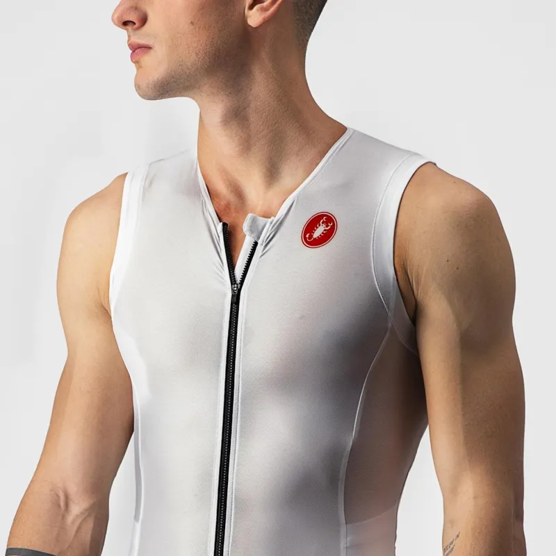Castelli Free Sanremo 2 Sleeveless Suit in White/Black-6