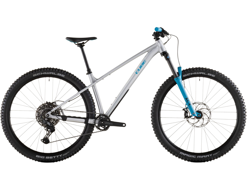 Balfes Bikes Cube Reaction TM One Hardtail Mountain Bike 2026 in Raw Metal/Blue | Free postage over £30, £10 off first order, price match & 0% finance.