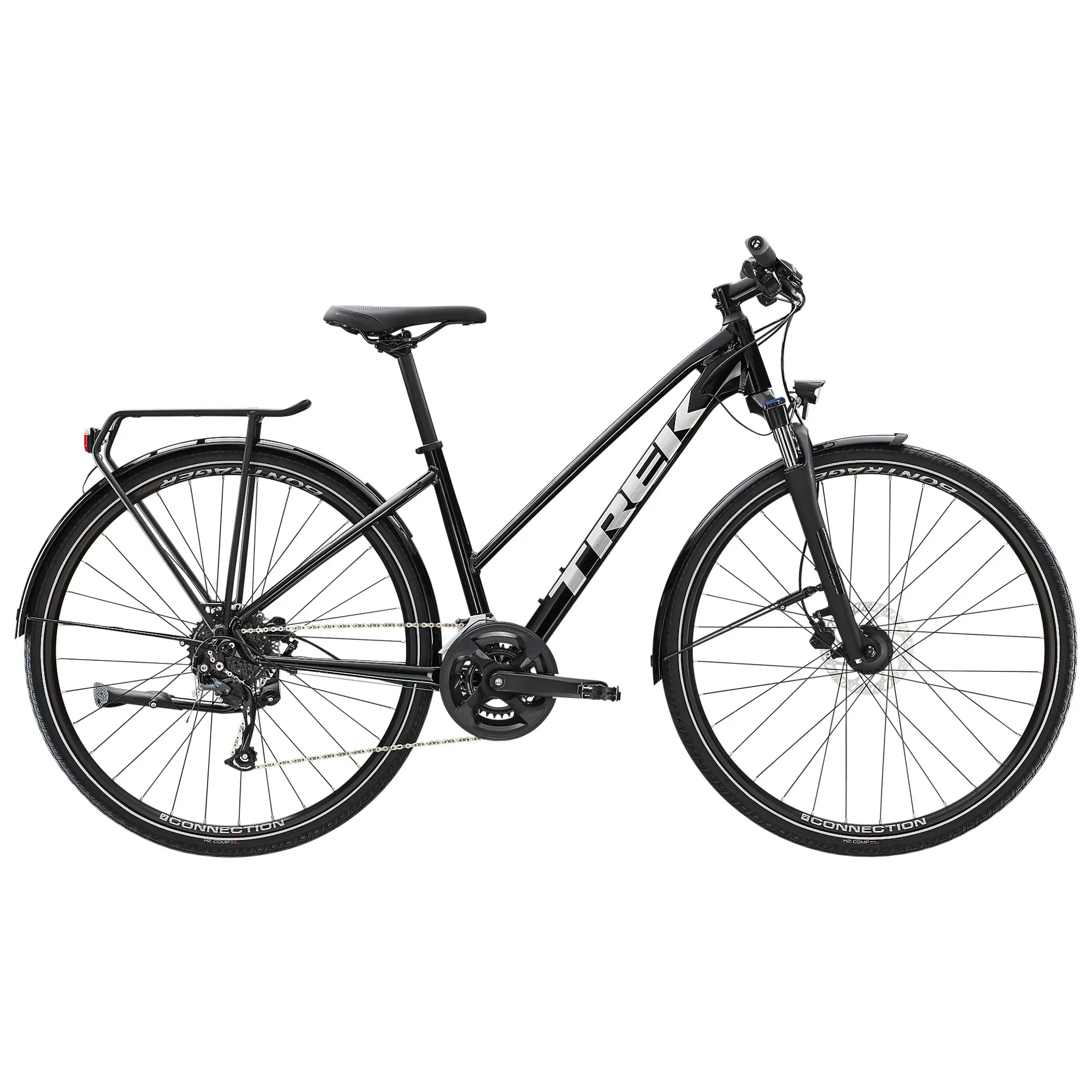 Trek Dual Sport Stagger Equipped Hybrid Bike 2023 in Black