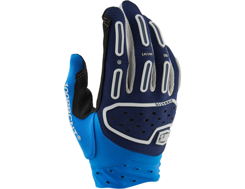 Balfes Bikes 100% Airmatic Full Finger Gloves in Blue | Free postage over £30, £10 off first order, price match & 0% finance.