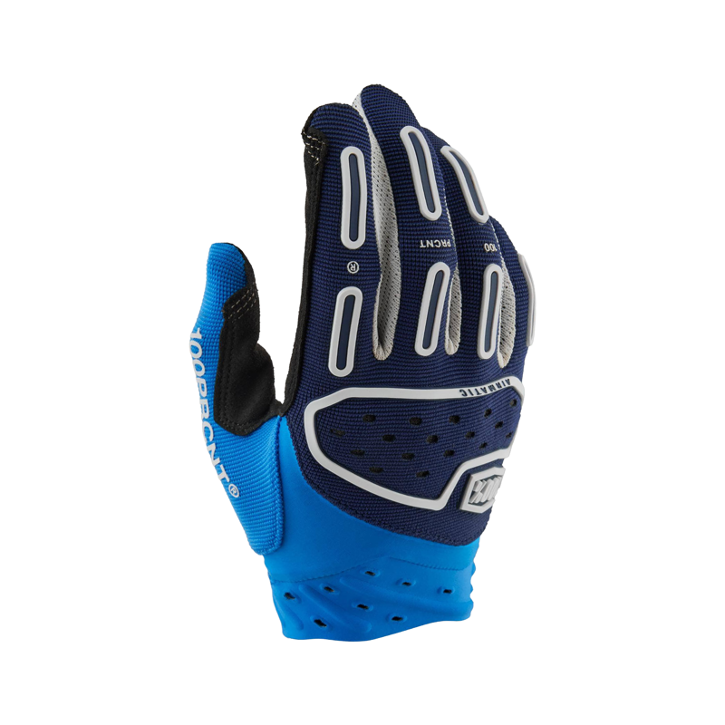 Balfes Bikes 100% Airmatic Full Finger Gloves in Blue | Free postage over £30, £10 off first order, price match & 0% finance.
