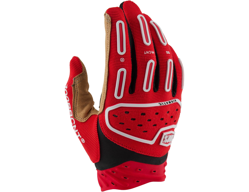 Balfes Bikes 100% Airmatic Full Finger Gloves in Red/Black | Free postage over £30, £10 off first order, price match & 0% finance.