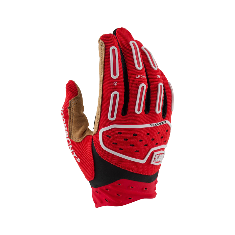 Balfes Bikes 100% Airmatic Full Finger Gloves in Red/Black | Free postage over £30, £10 off first order, price match & 0% finance.