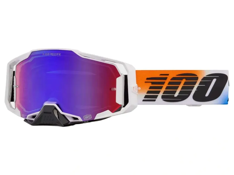 100% Armega HiPER Goggles in United/Mirror Red/Blue Lens