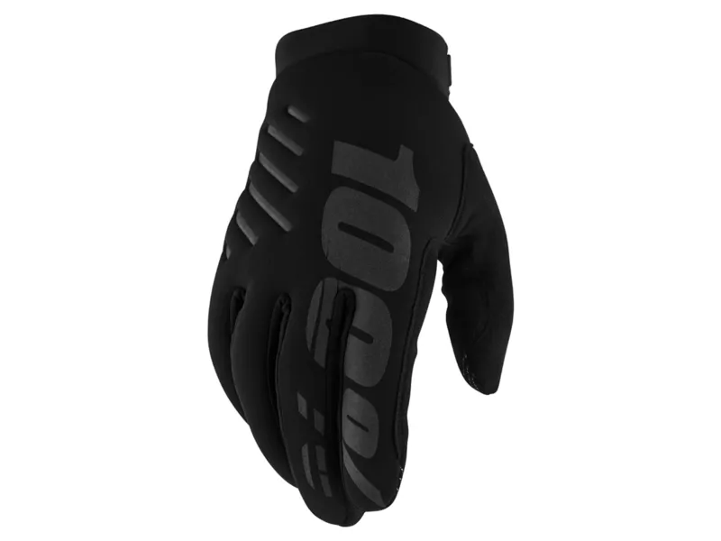 100% Brisker Cold Weather Winter Gloves in Black/Grey-1