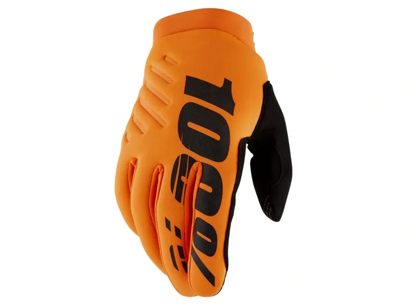 100% Brisker Cold Weather Winter Gloves in Fluo Orange