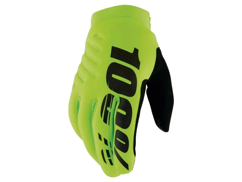100% Brisker Cold Weather Winter Gloves in Fluo Yellow