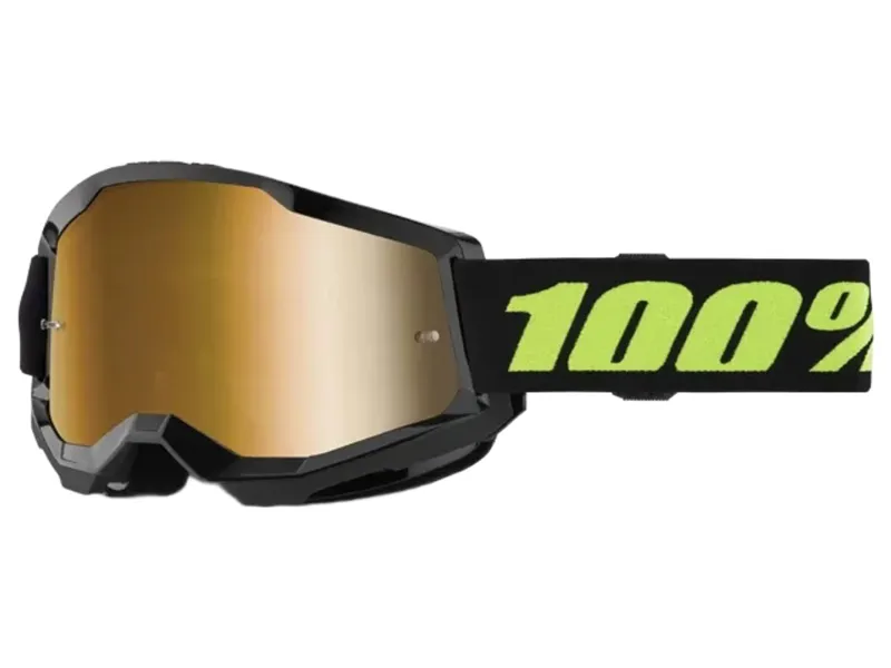 100% Strata 2 Mirrored Lens Goggles in Solar Eclipse / True Gold