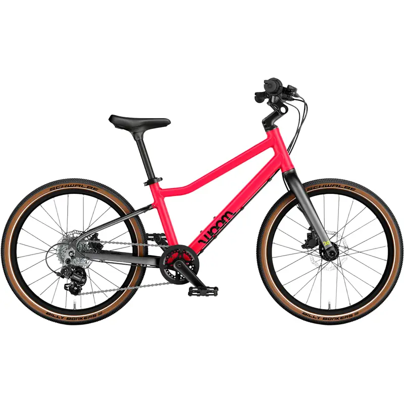Balfes Bikes Woom Explore 4 Kids 20 inch Bike 2027 in neon pink | Free postage over £30, £10 off first order, price match & 0% finance.