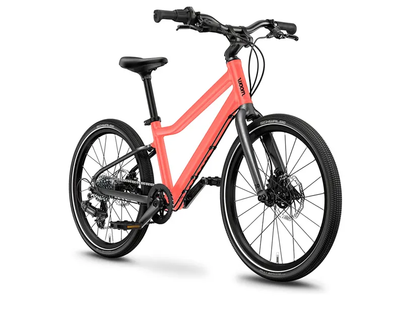 Woom Explore 4 Kids 20 inch Bike 2027 in neon coral-2