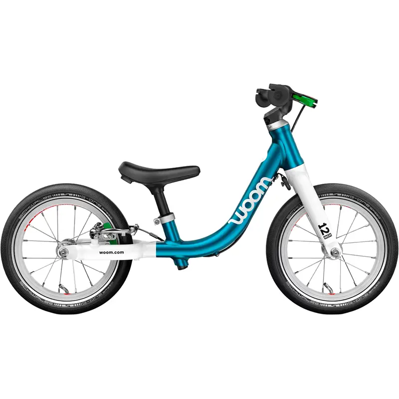 Balfes Bikes Woom Go 1 12in Balance Bike 2027 in Metallic Blue | Free postage over £30, £10 off first order, price match & 0% finance.