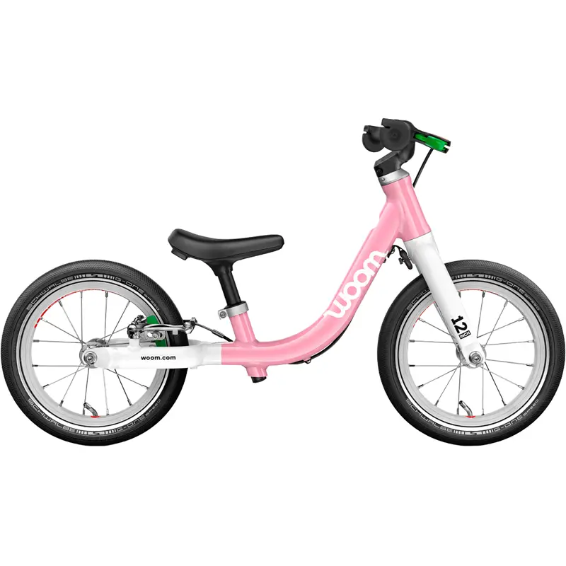 Balfes Bikes Woom Go 1 12in Balance Bike 2027 in Powder Pink | Free postage over £30, £10 off first order, price match & 0% finance.