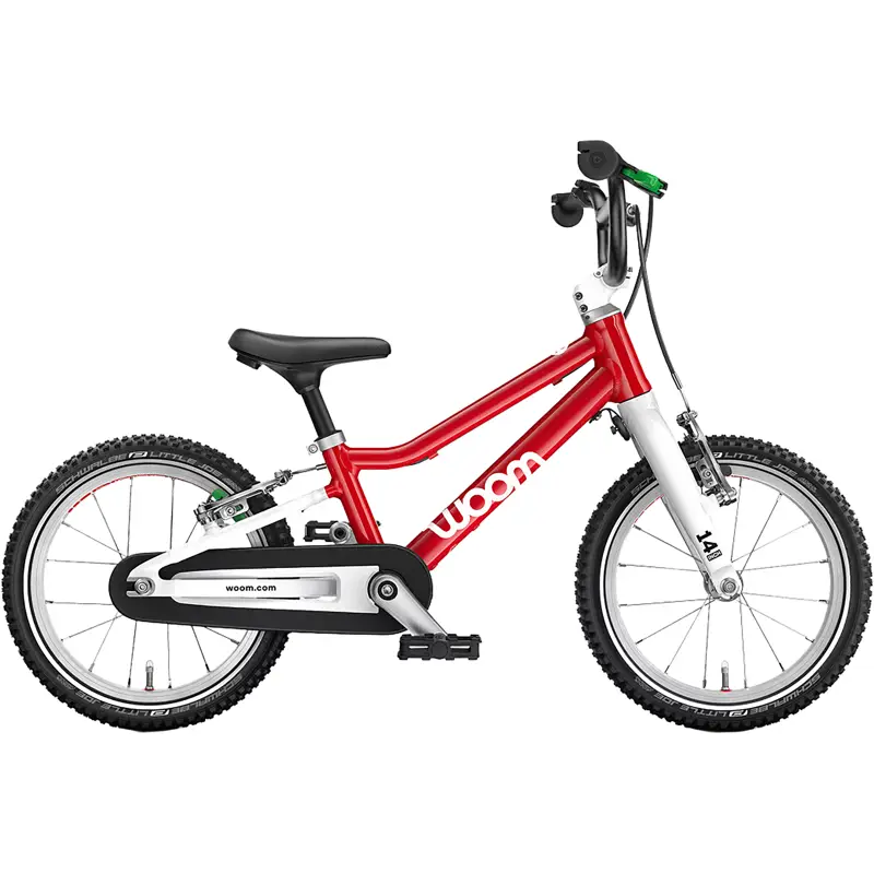 Balfes Bikes Woom Go 2 14in Kids Bike 2027 in Woom Red | Free postage over £30, £10 off first order, price match & 0% finance.