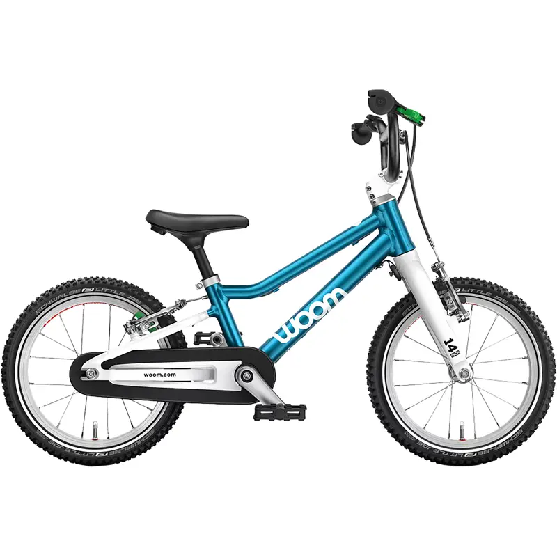 Balfes Bikes Woom Go 2 14in Kids Bike 2027 in Metallic Blue | Free postage over £30, £10 off first order, price match & 0% finance.