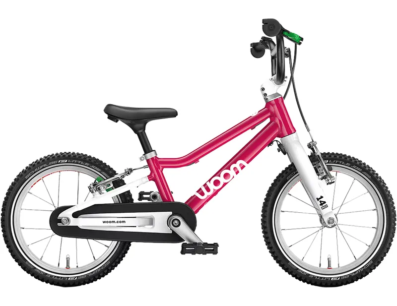 Woom Go 2 14in Kids Bike 2027 in Hot Pink