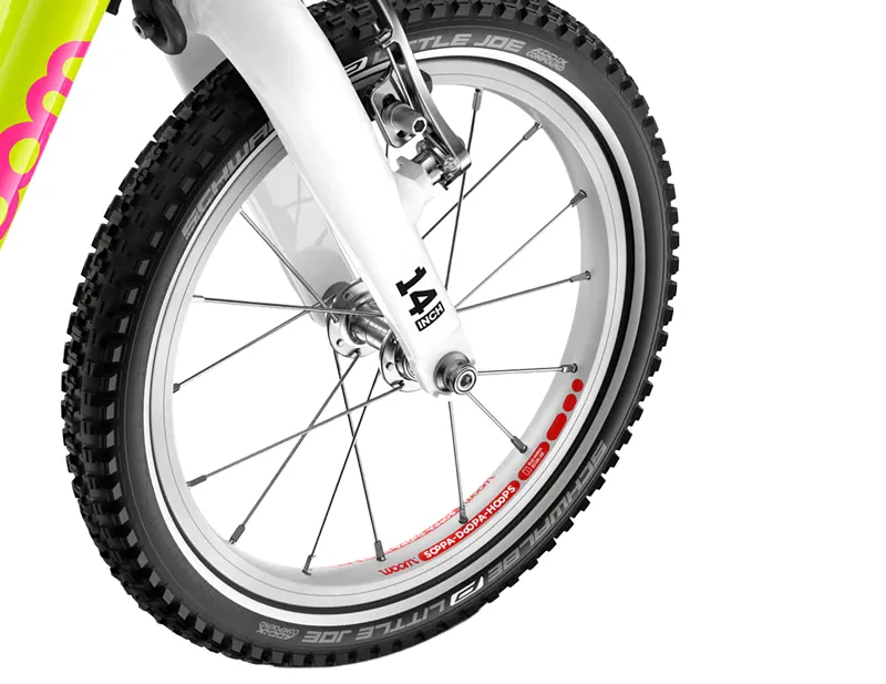 woom GO 2 14in Kids Bike 2027 in Neon Lime-10