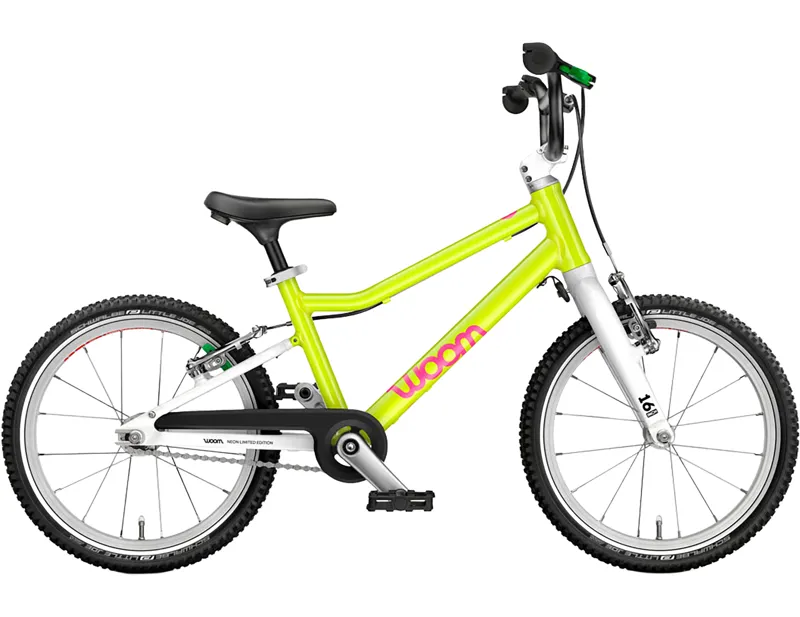 woom GO 3 16in Kids Bike 2027 in Neon Lime