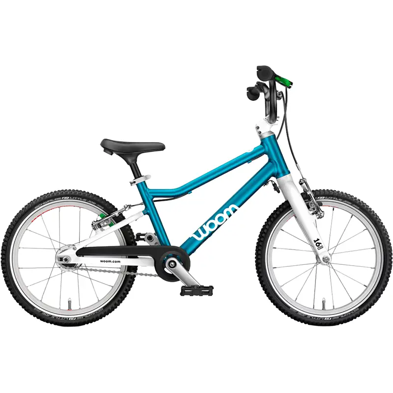 Balfes Bikes Woom Go 3 Automagic 16in Kids Bike 2027 in Metallic Blue | Free postage over £30, £10 off first order, price match & 0% finance.