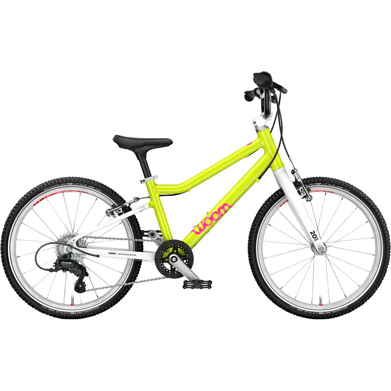 Balfes Bikes Woom Go 4 20in Kids Bike 2027 in Neon Lime | Free postage over £30, £10 off first order, price match & 0% finance.