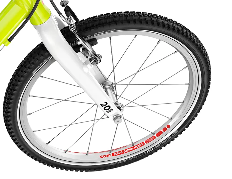 Woom Go 4 20in Kids Bike 2027 in Neon Lime-5